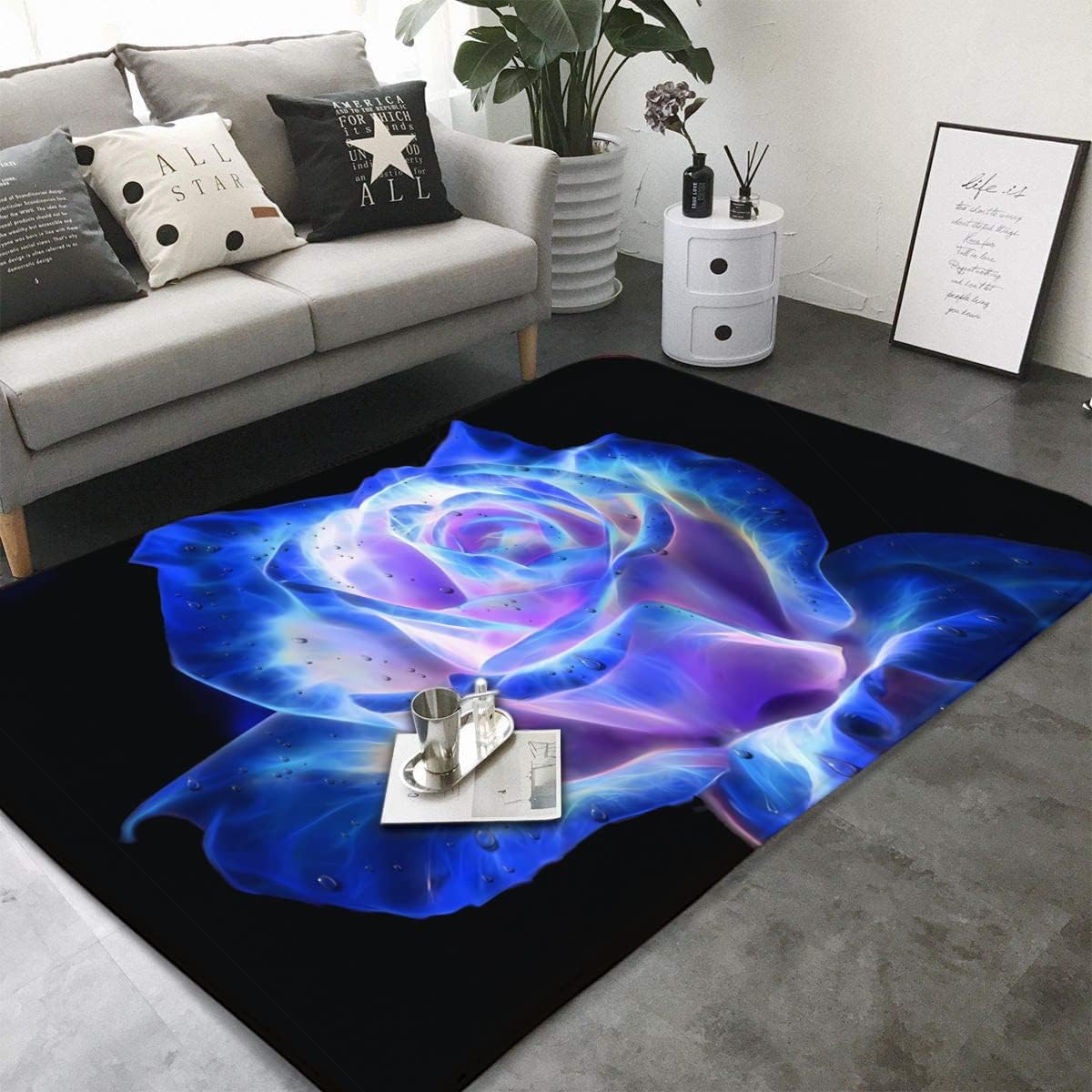 Commercial Kitchen Background - Alfombra antideslizante con flor de rosa