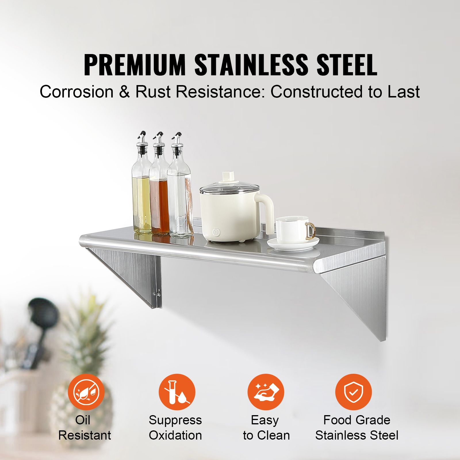 Commercial Kitchen Wall Shelves - Estante de acero inoxidable de 12