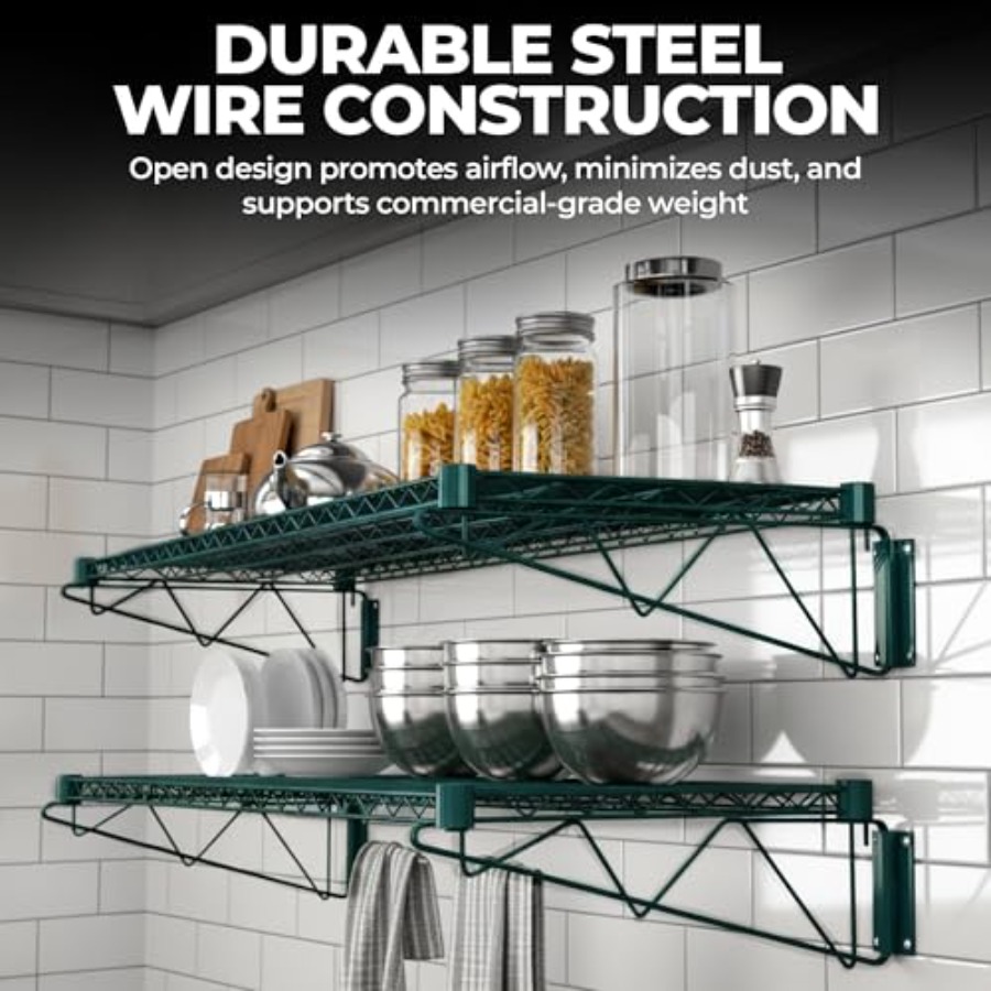 Estante de Pared de Alambre Ve - Commercial Kitchen Wall Shelves reseña y precio