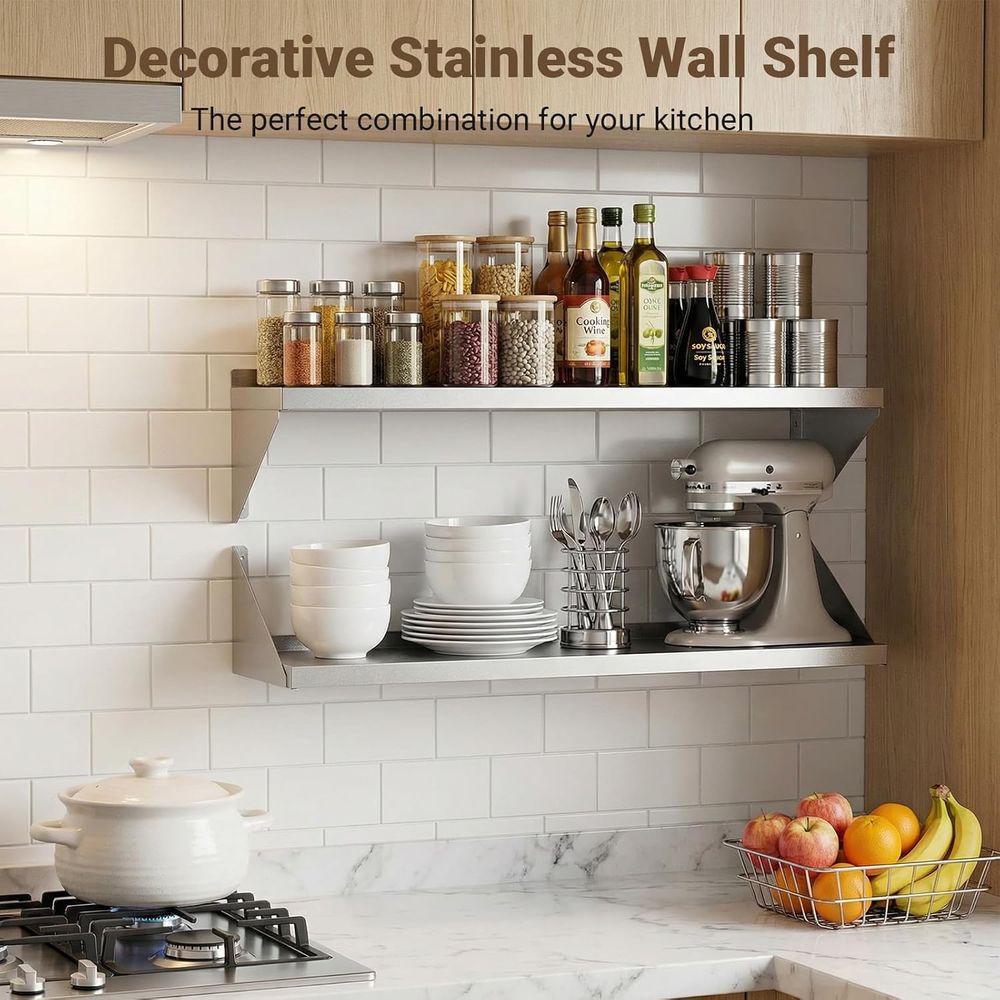 Estante de Pared de Acero Inox - Commercial Kitchen Wall Shelves reseña y precio