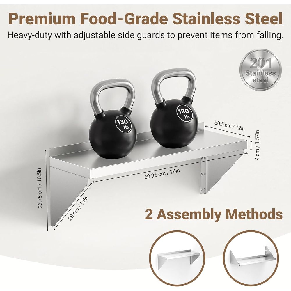 Estante de Pared de Acero Inox - Commercial Kitchen Wall Shelves reseña y precio